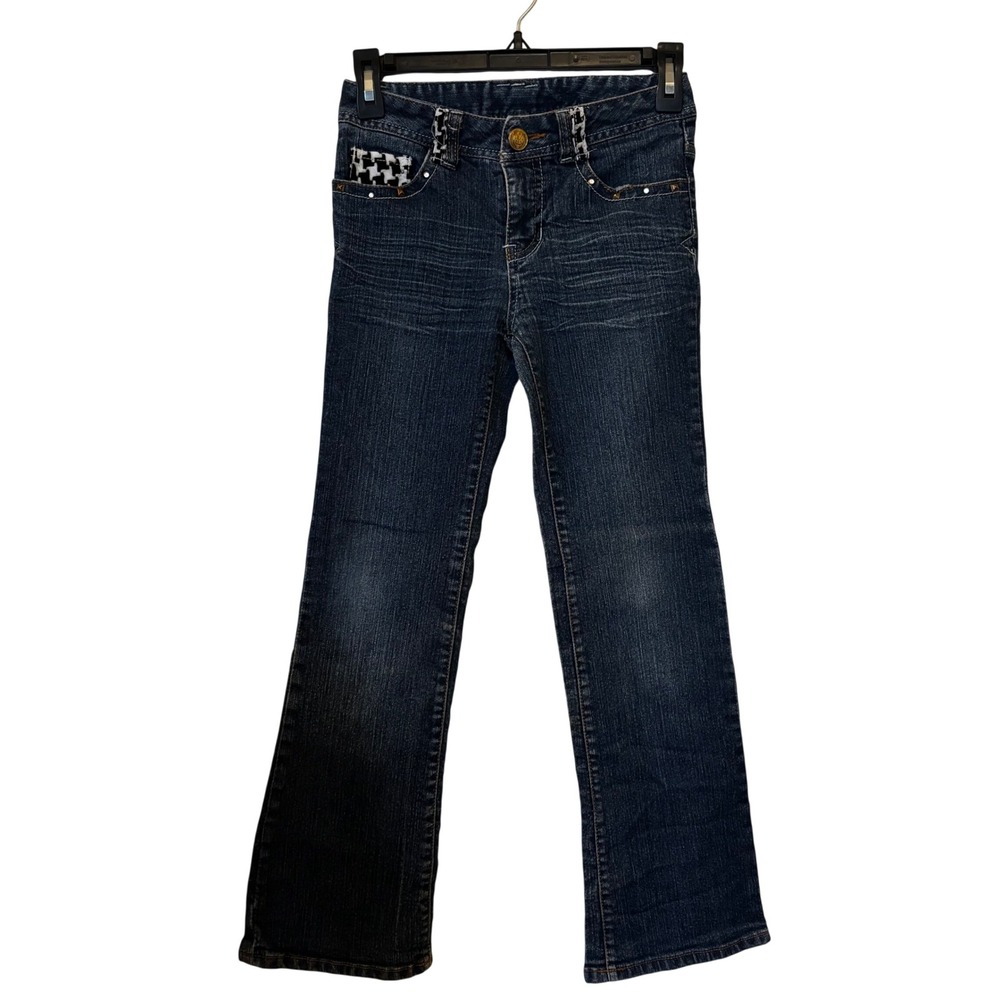 Disney Girls Jeans Size 10 Dark Wash Denim Rhinestone Embellished Straight Leg